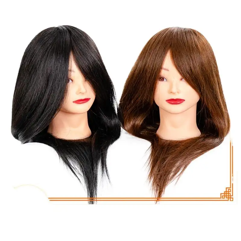 90% gerçek saç modeli kafa Mock peruk kuaför kesme örgü saç peruk Updo makyaj permalı ve şişmiş şekil saç olabilir
