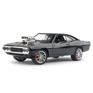 Diecast Model Car 1:24 Charger 1970 with Sound and Light Pullback Metal Car Model <strong>Toys</strong> Ornament Decorate Car Model - Product Image 1