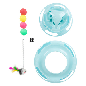猫玩具室内猫互动4级塔轨道滚轮与弹簧鼠标滚动球 - Product Image 5