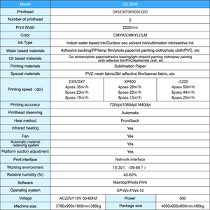 Goosam 6 Farben 8 Fuß 2 Druckkopf I3200 Xp600 Dx5 Dx7 Eco solvent Groß<span class=keywords><strong>format</strong></span> 2,5 m Eco Solvent Inkjet-Drucker - Product Image 2