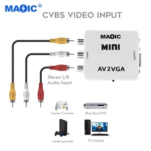 Equipo de Audio y vídeo, Mini HD AV2VGA convertidor de vídeo, caja AV RCA CVBS a VGA AV a VGA