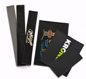 Promotion gratuite Logo personnalisé Tapis de bar en caoutchouc PVC Tapis d'égouttement Accessoires exclusifs pour boissons à la bière - Product Image 1