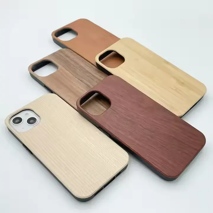 空白の木製携帯電話ケース携帯電話アクセサリー携帯電話木製ケースUV印刷と彫刻デザインでカスタマイズ可能