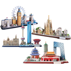 Kids Educational DIY <strong>Toy</strong> 3D Jigsaw Puzzle Famous Buildings-Miniature Model Cities London Paris <strong>New</strong> <strong>York</strong> Moscow Boxed Gift Ideas - Product Image 1