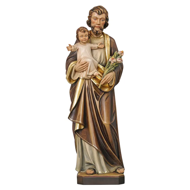 Figura de resina hecha a mano de poliresina, estatua religiosa de la Santa Familia con niño, Jesús, OEM, novedad