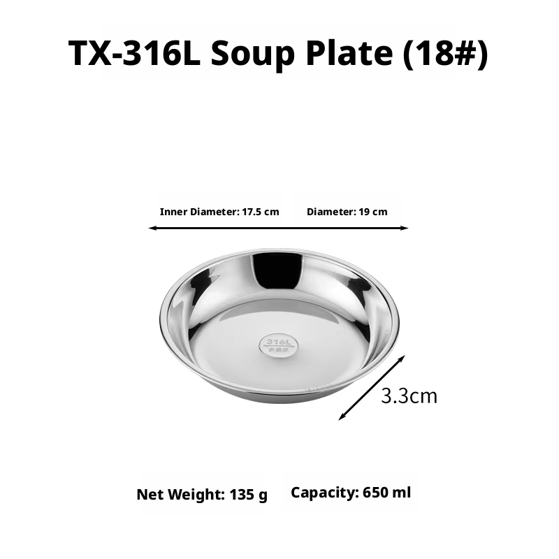 Assiette creuse argent 316-18
