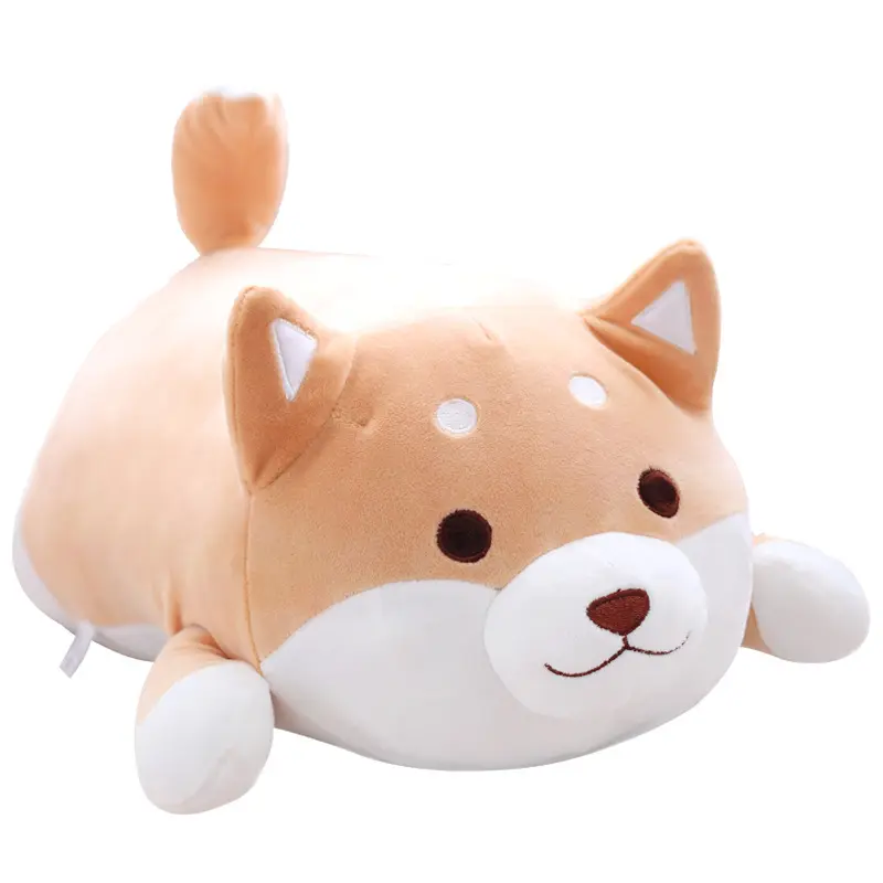 Cute corgi lying dog soft plush doll puppy comfortable pillow down cotton hug sleeping doll wholesale