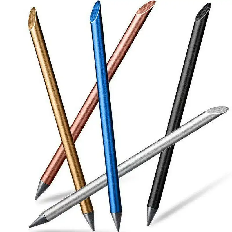 Nieuwe Collectie Inktloze Pen Everlasting Pen Eeuwige Vervangbare Metalen Unieke Ontwerp Gekleurde Permanente Geen Inkt Potloden Voor Lange