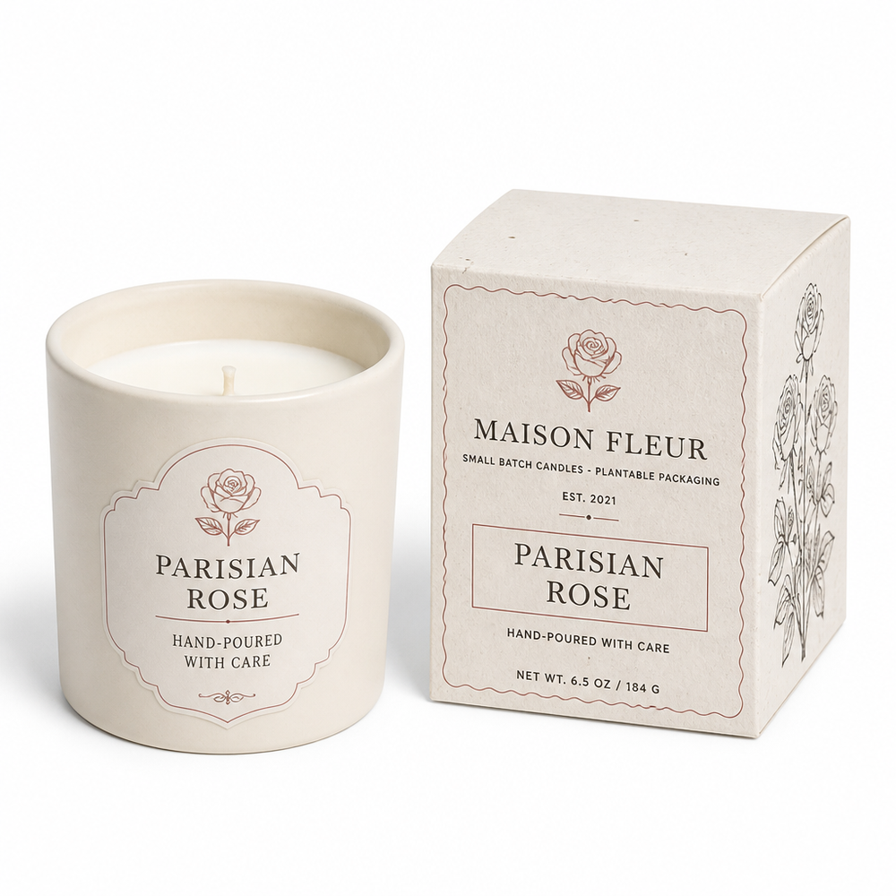 Boîte à bougie en papier de semence de romance française