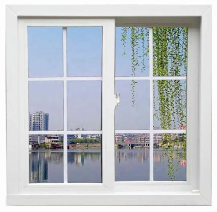 Ventana corredera de cristal templado de aluminio con marco de pvc, ventanas de upvc en china, Filipinas