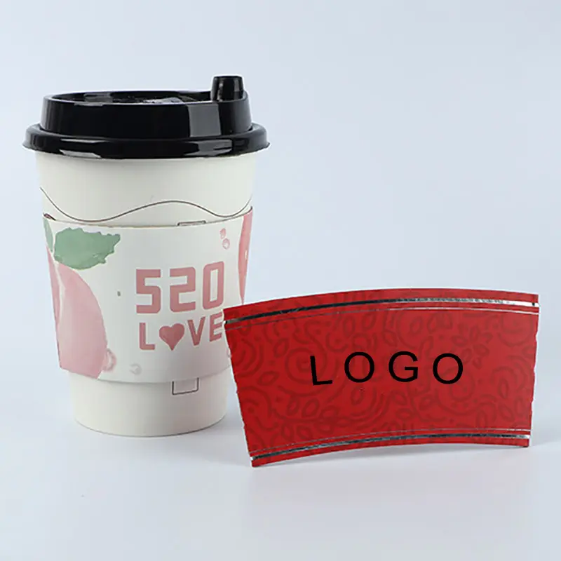 하이 퀄리티 사용자 정의 핫 컵 슬리브 사용자 정의 로고 종이 커피 컵 소매 도매 공장