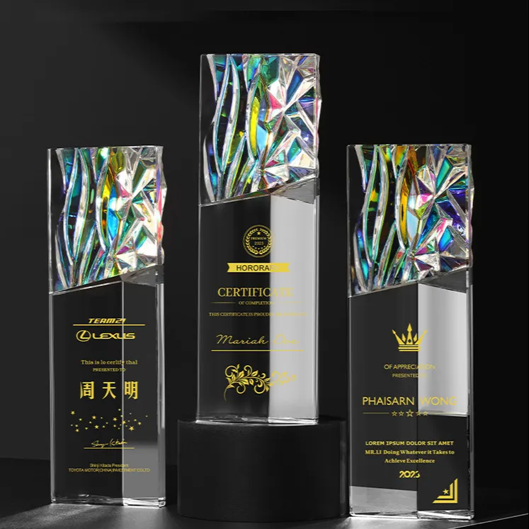 Piala kustom Laser kristal/plakat/Penghargaan pengenalan karyawan