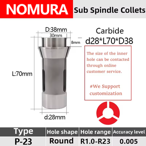 野村P-23主轴箱夹头瑞士型车床卡盘高精度硬质合金导套 - Product Image 3