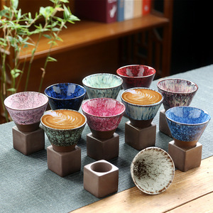 Seramik fırın dönüşüm bardak, üsleri ile yaratıcı konik su bardakları, Retro japon tarzı çay fincanları ve kahve fincanları - Product Image 1