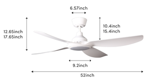 Yüksek performanslı moda dekoratif 3 Cct akıllı Led ışık 52 inç 4 bıçak uzaktan kumanda ile şık tavan vantilatörü - Product Image 2