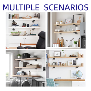 Kim loại màu đen L Kệ chân đế nhiệm vụ nặng nề DIY trang trí nổi kệ với gắn phần cứng - Product Image 2