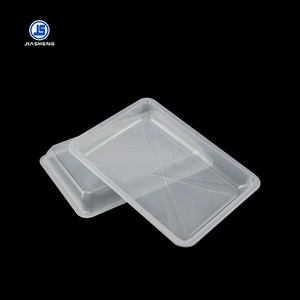 嘉盛一次性矩形水果容器<span class=keywords><strong>PP</strong></span>塑料托盘食品级榴莲冷冻托盘方便环保