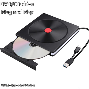 外置CD/DVD驱动器，USB 3.0 CD DVD +/-RW刻录机CD ROM外置DVD驱动器CD阅读器DVD播放器，适用于PC笔记本电脑台式机