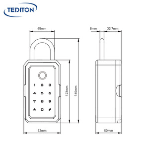 Tediton-caja de almacenamiento de llaves de aleación de Zinc, caja de seguridad con código reiniciable para llaves de repuesto de casa