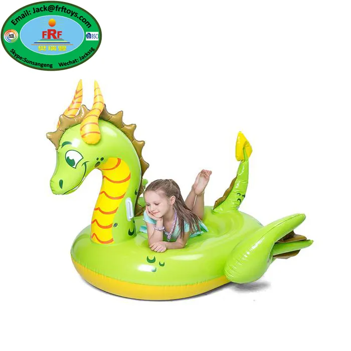 Summer Beach Toys Inflatable Dragon Ride On Swim Float Raft Island