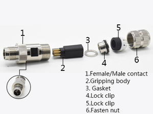 M12 Y代码8pin公对公屏蔽数据适配器连接器防水连接器，带以太网混合电缆 - Product Image 2