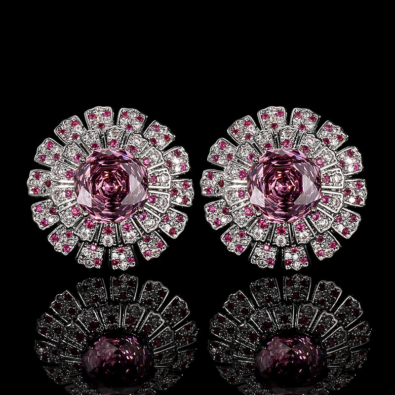 Boucles d'oreilles roses séchées