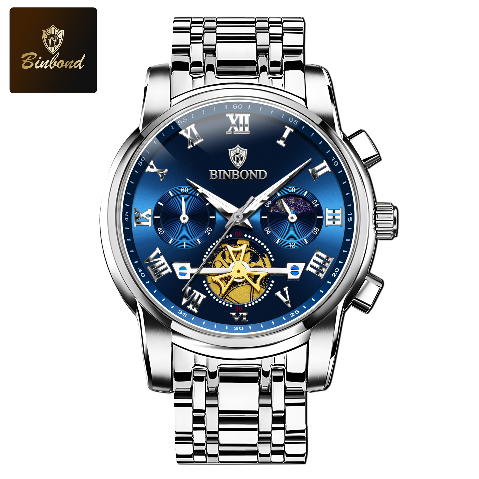 Cara blanca azul acero