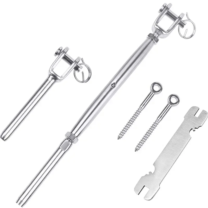 Cable Railing Kits 3/16" Swage turnbuckles Tensioner with eye screws Toggles for Timber and Metal Post T316 Stainless Steel