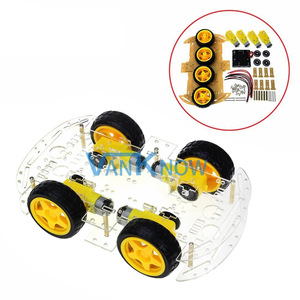 Kit telaio auto Robot intelligente 4WD con scatola batteria per codificatore di velocità del motore TT e viti per Arduino Puzzle Kit auto giocattolo - Product Image 2