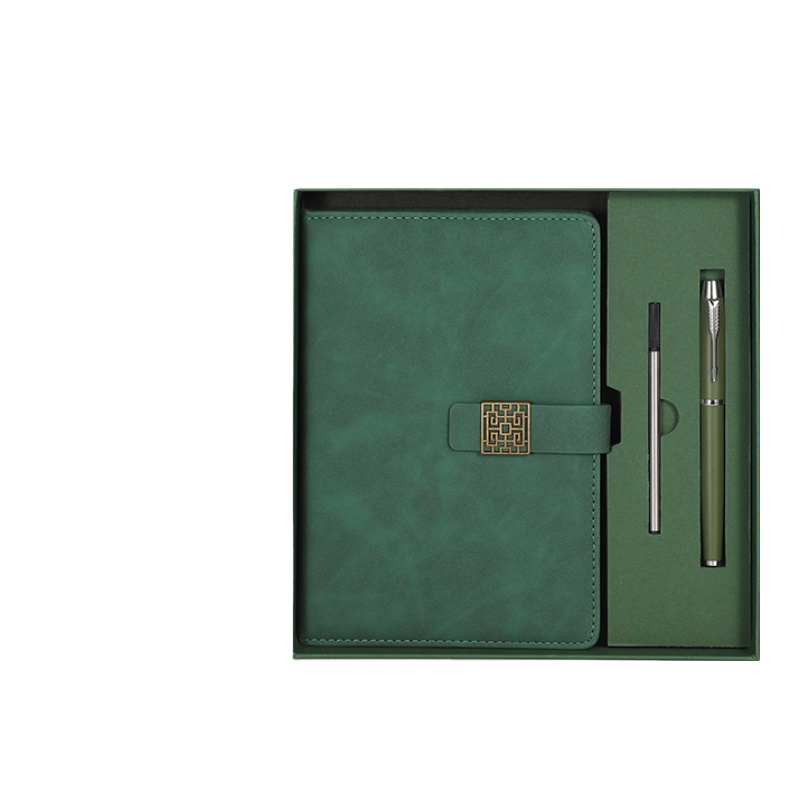 A5 Retro Buckle Gift Box Set - 5-piece Set--Dark green