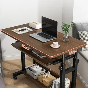 Escritorio de ordenador de Metal móvil, mesita de noche para dormitorio, elevador de estudiantes para el hogar, elevador de ordenador de escritorio perezoso, mesa de oficina - Product Image 5