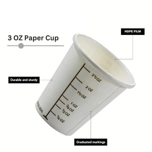 <strong>3</strong> <strong>oz</strong> Disposable PE Coated Paper <strong>Cups</strong> Clear Graduated Measurements for Medicine for Wine Carbonated Drinks Urine Output Intake - Product Image 4