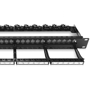 Panel de conexión en blanco modular sin blindaje de 24 puertos de nuevo diseño con estante de cable frontal - Product Image 1