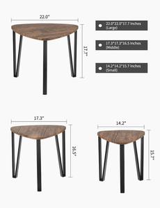 Mesa de centro de anidación, Juego de 3 mesas laterales de Metal modernas - Product Image 4