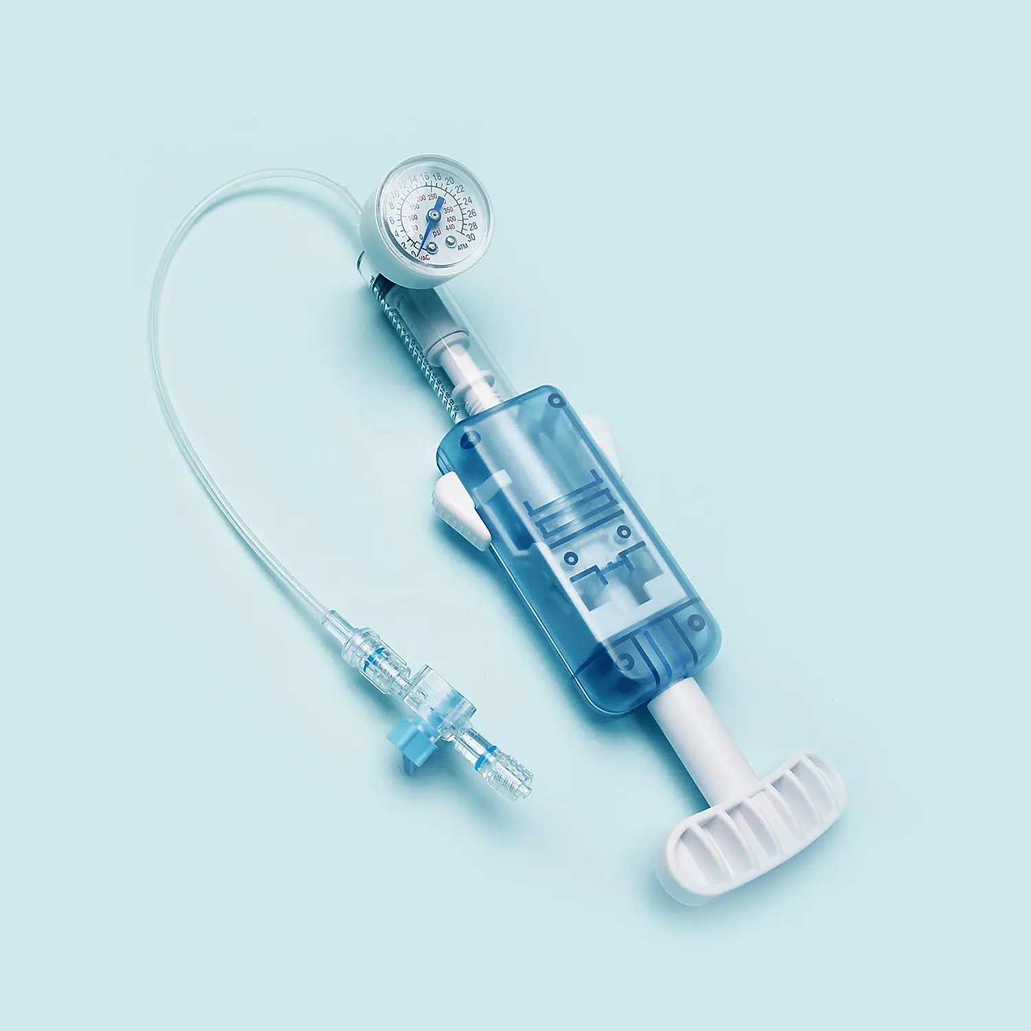 Tianck-inflador médico desechable, jeringa, manómetro de dilatación vascular, dispositivo de inflado de globos, 20ml, 30ATM
