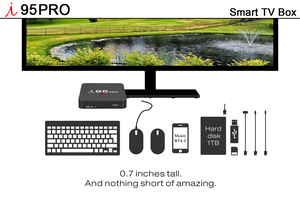 กล่องทีวีอัจฉริยะ,I95 PRO Amlogic S905 Quad Core แอนดรอยด์7 4K กล่องรับสัญญาณมีเดีย2.4G Wifi BT 4 100M H.265 2G 16G - Product Image 5