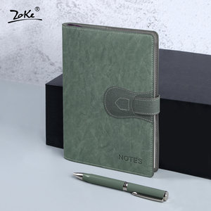 A5ปุ่มหนังสือธุรกิจสำนักงานโน๊ตบุ๊คหนังเทียม PU Notepad บันทึกหนังสือโลโก้องค์กรที่กำหนดเองกล่องของขวัญ - Product Image 5
