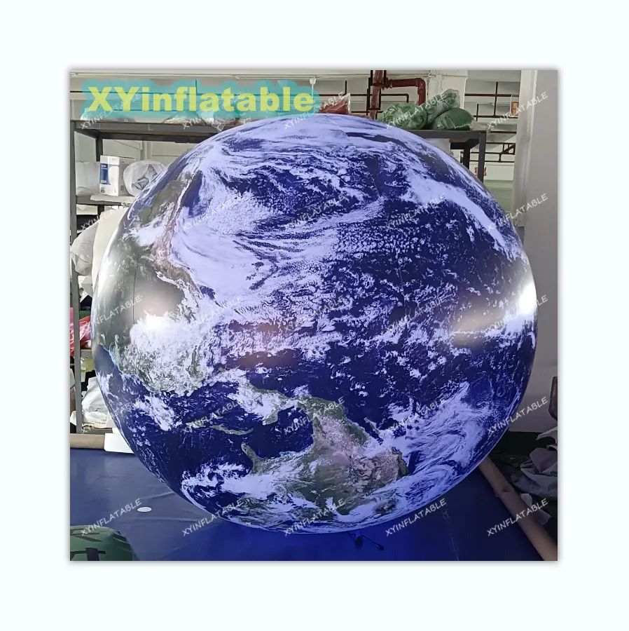 2024 Hot sale hanging giant inflatable world globe ball, inflatable led earth balloon for event