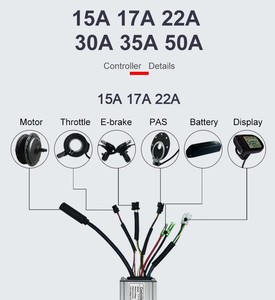 E bisiklet için 12 mosfet 48V 30A normal konnektör kare dalga KT denetleyici - Product Image 1