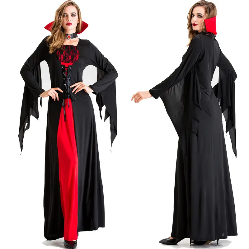 Halloween ren lên giả twinset ăn mặc Ma Cà Rồng dài tay áo cosplay trang phục kẻ thù bên lễ hội