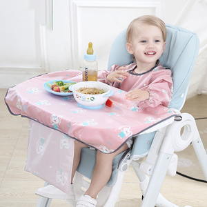 Mới cho bé ăn Yếm trẻ em che phủ cho ăn độc lập tích hợp Thảm ăn Bàn Ăn bao quanh dài tay - Product Image 2