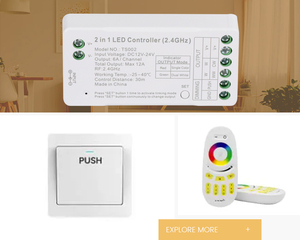 RF LEDコントローラーワイヤレスLED COBストリップライトrgbコントローラーD 2.4G Wifi 4チャンネル6A LED調光コントローラー - Product Image 2