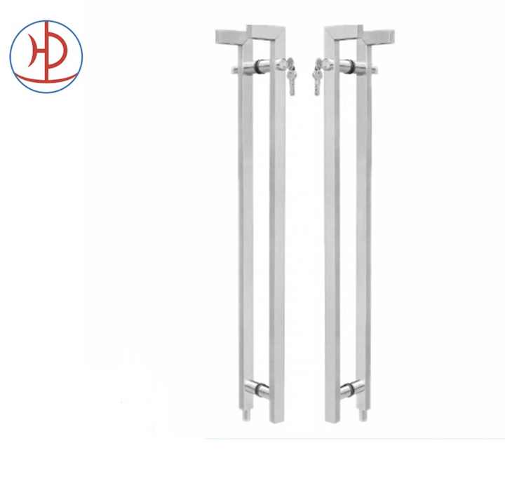 Porte en verre simple et durable en acier inoxydable brossé Poignée d'échelle verrouillable de 48 po