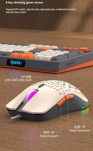 人気の104キーゲーミングキーボードマウスコンボオフィスキーボード有線タイプライターかわいいカラフルなキーボードとマウスコンボ - Product Image 5