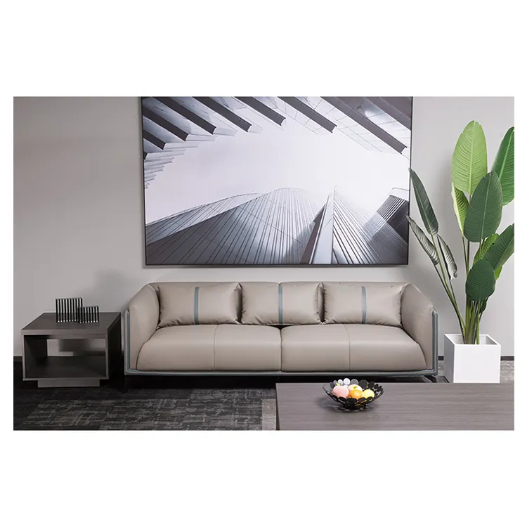 foshan office furniture modern reception commercial furniture leisure office waiting sofa leather luxury sofa office sofas