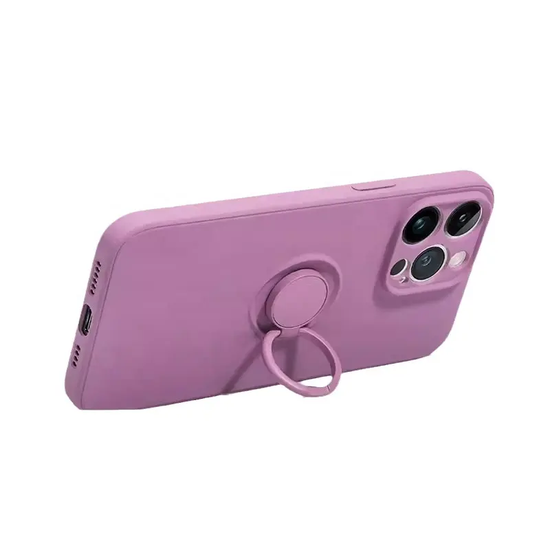 Per iPhone 15 14 13 custodia per telefono liquido custodia completa con supporto ad anello custodia in TPU con cordino per iPhone 14 Pro Max