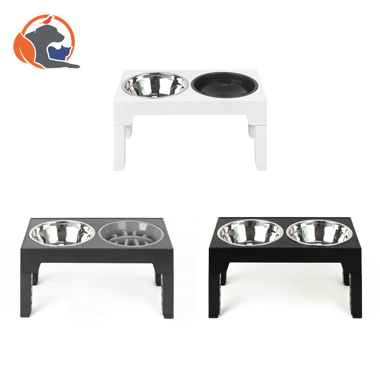 New Design Adjustable Elevated Dog Bowl Table,High Dog Food Bowl,Double Adjustable Elevated Raised Luxury Pet Cat Dog Bowl Stand