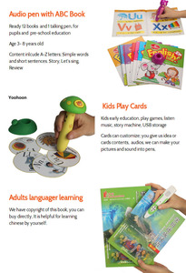 Multiple Language Educational Talking Pens with Smart English Story Touch Reading Audio <strong>Code</strong> Book Dictionary for Kids - Product Image 4