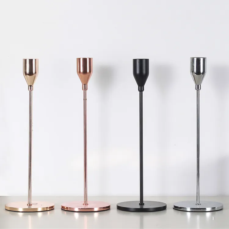 Weihnachten Modern Schwarz und Kerzenhalter Metall Eisen Messing Tapered Candlestick Gold