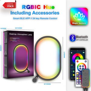 RGB akıllı LED Modern tasarım masaüstü gece işık bronz atmosfer beyaz gölge için oyun odası başucu dekorasyon APP kontrolü - Product Image 4